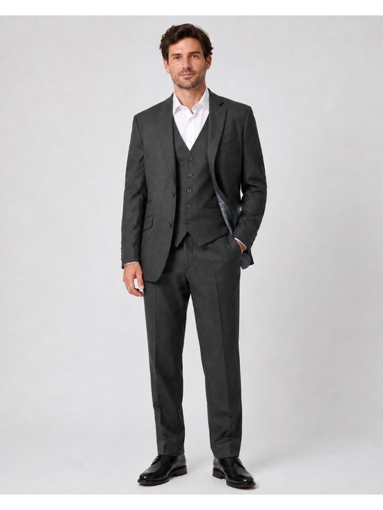 Tallia Other - Tallia Men’s Charcoal 3-Piece Suit Blazer Vest Pants Paisley Lining Est. 40R